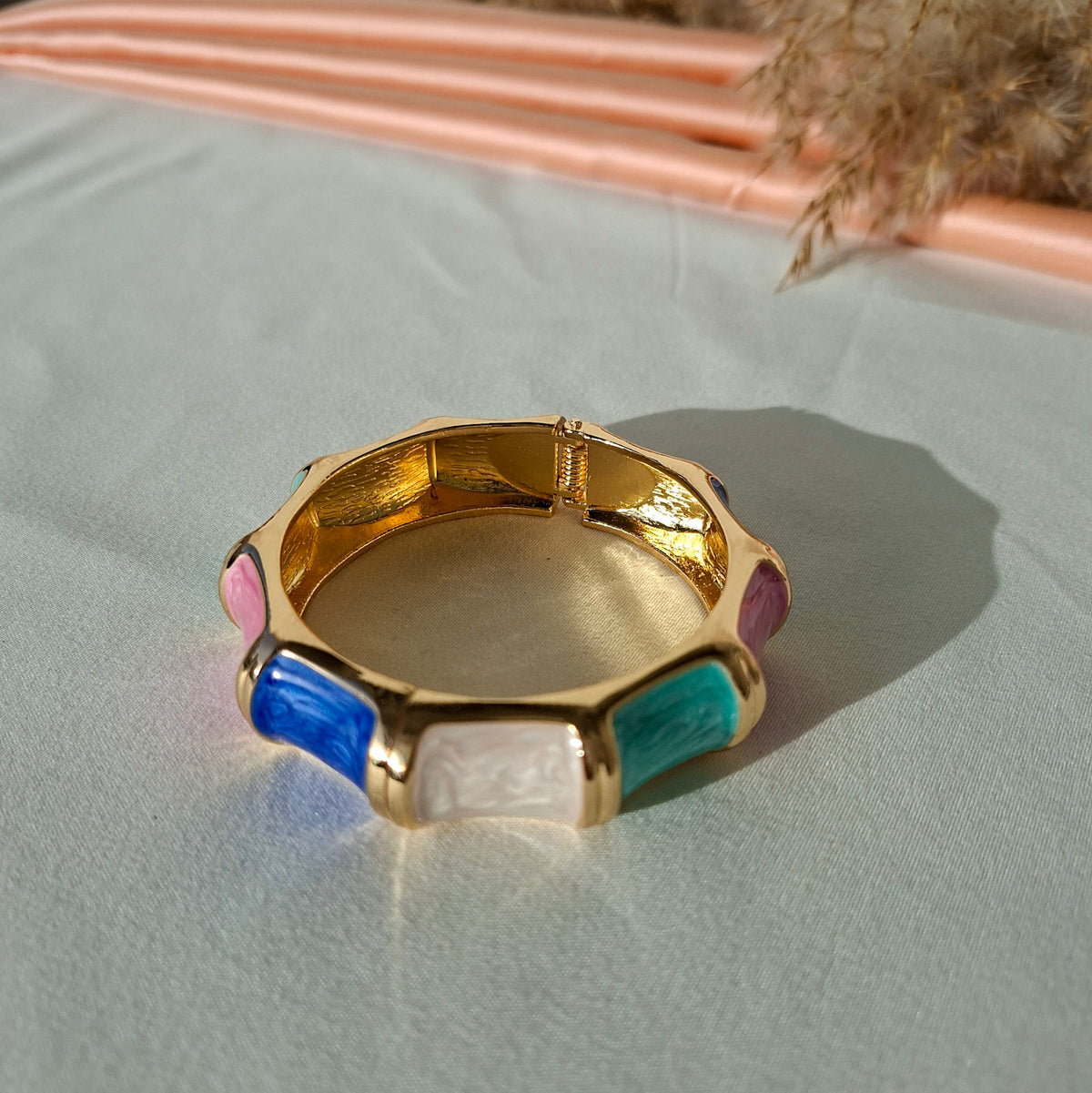 Golden Multicolor Enamel Bangle
