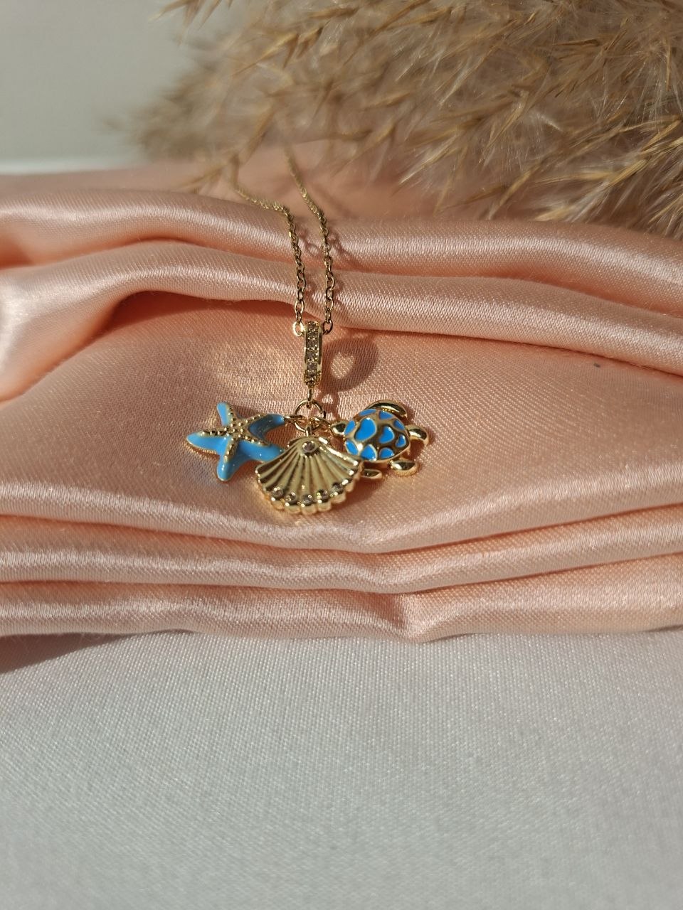 Golden Ocean Charms Necklace