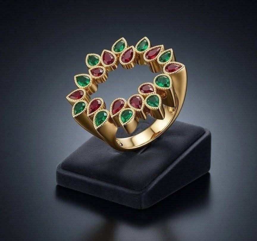 Multicolor Teardrop Ring