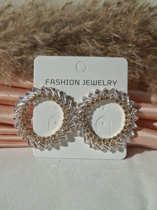 Round Crystal Soiree Earrings