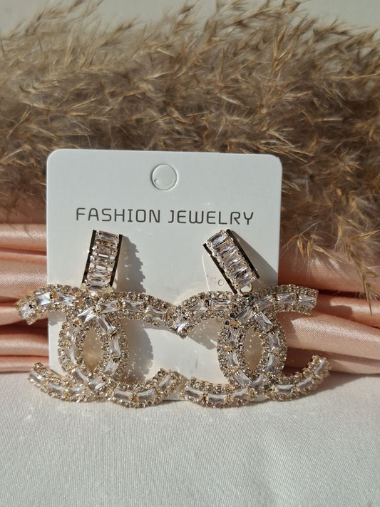 Double C Crystal Soiree Earrings