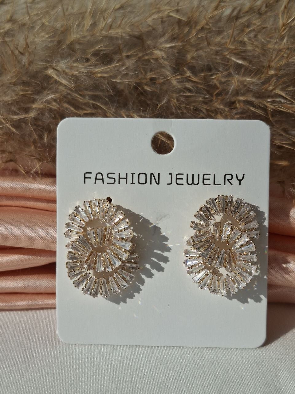 Double Circle Crystal Soiree Earrings