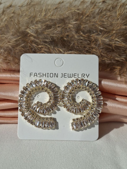 Spiral Crystal Soiree Earrings