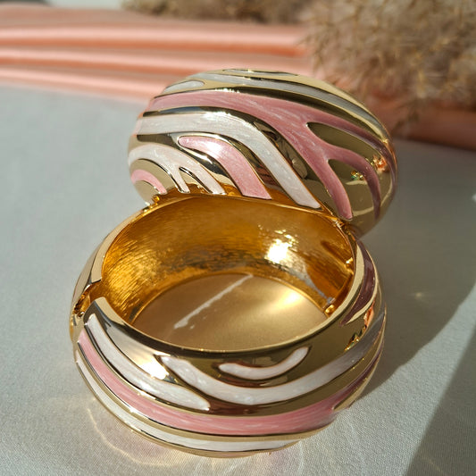 Pink Wave Mosaic Bangle