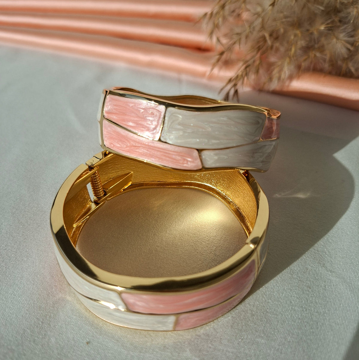 Pink Ivory Mosaic Bangle