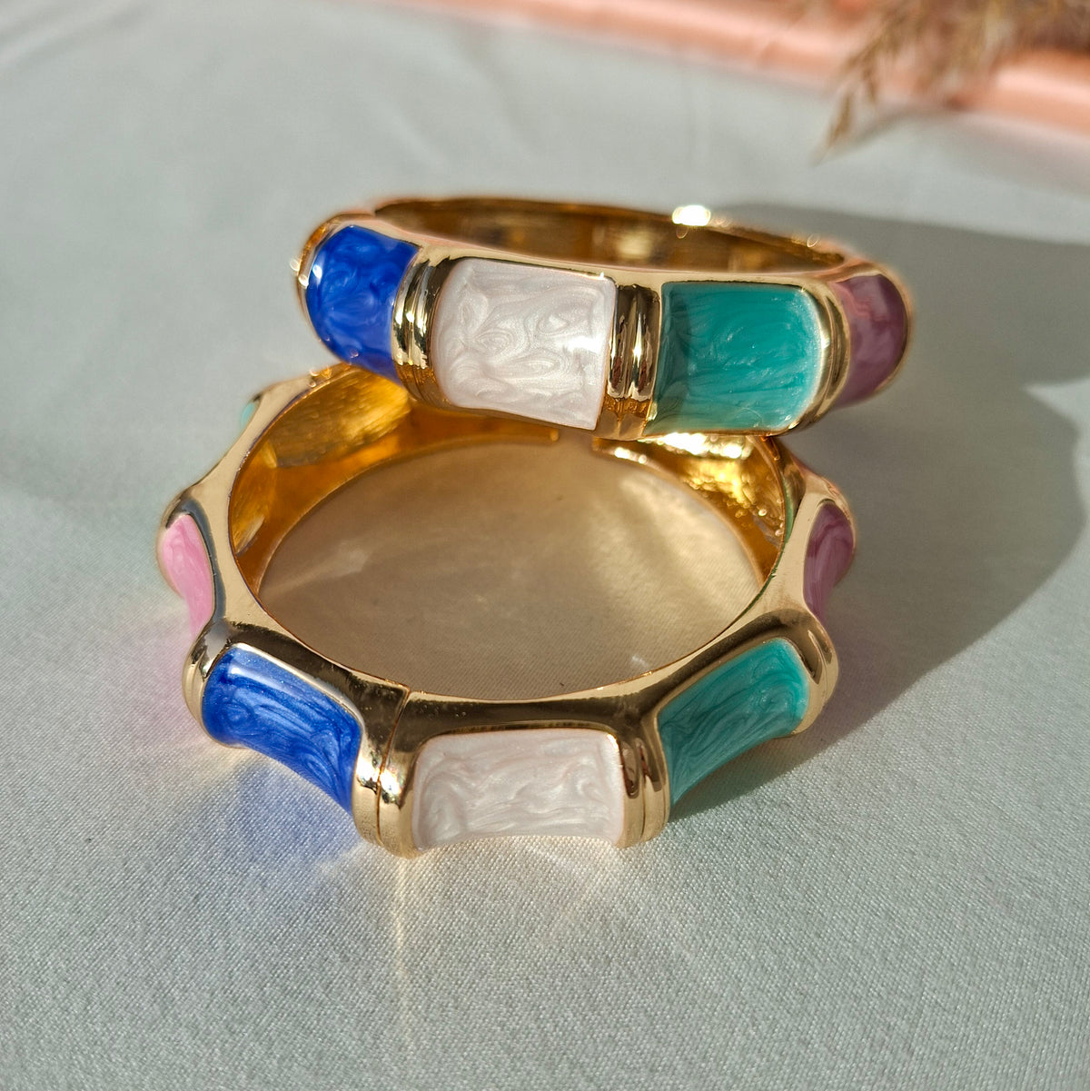 Golden Multicolor Enamel Bangle