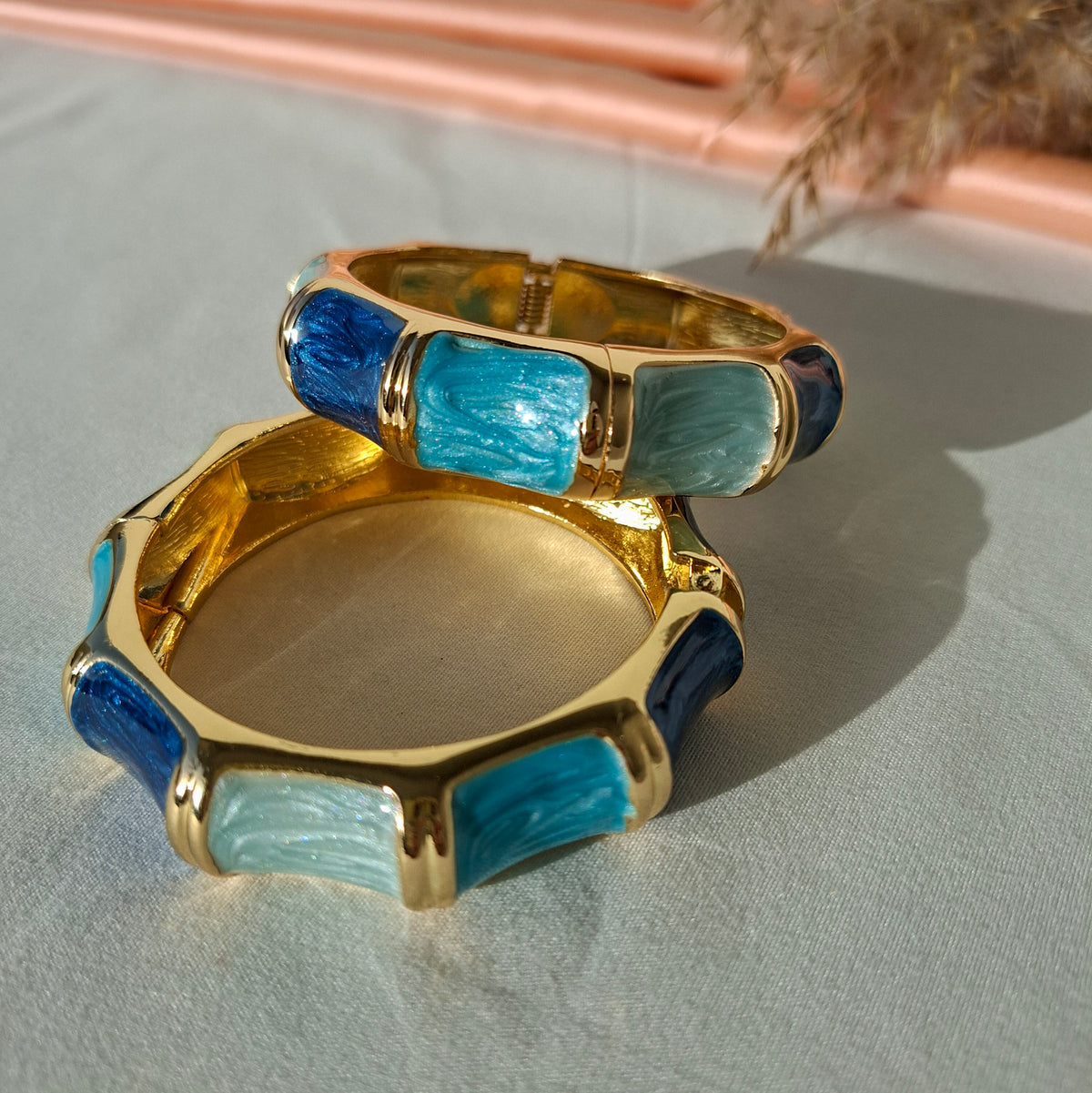 Blue Geometric Bangle
