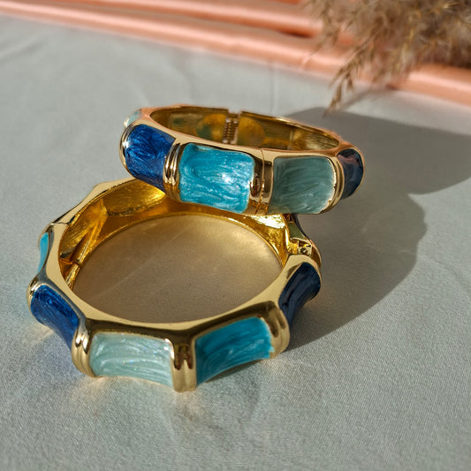 Blue Geometric Bangle