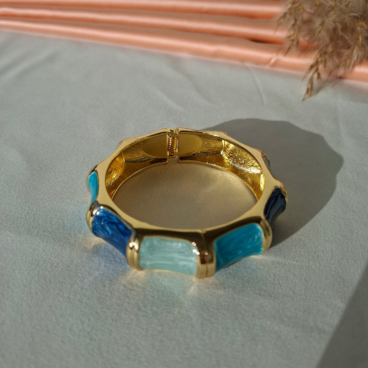 Blue Geometric Bangle