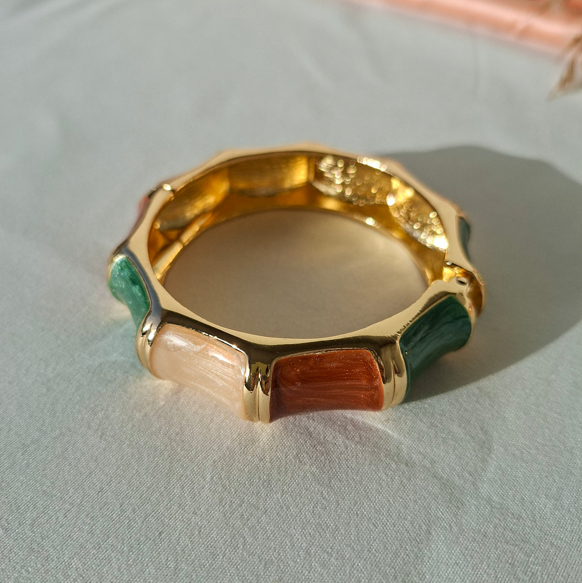Emerald Marble Shell Bangle
