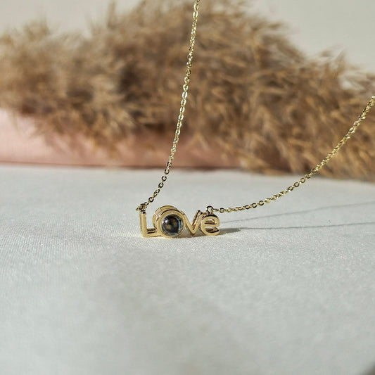 Golden Love Projection Necklace