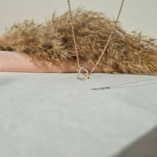 Golden Crystal Letter D Necklace