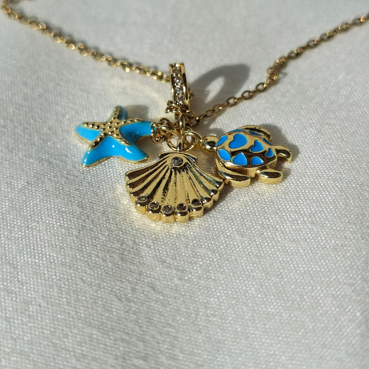 Golden Ocean Charms Necklace