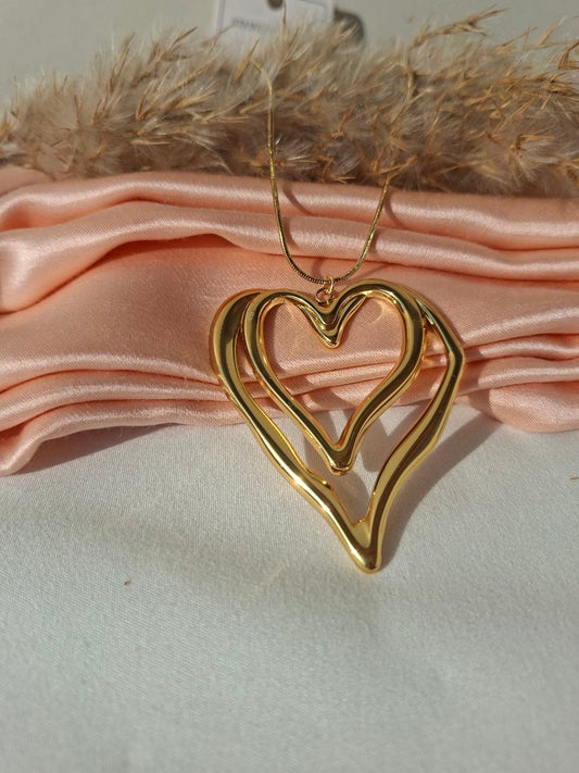 Golden Double Heart Necklace