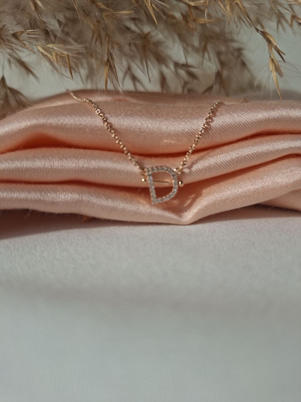 Golden Crystal Letter D Necklace