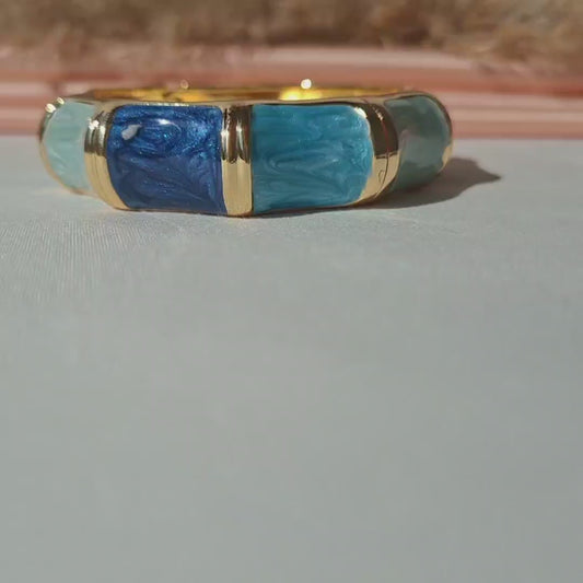Blue Geometric Bangle